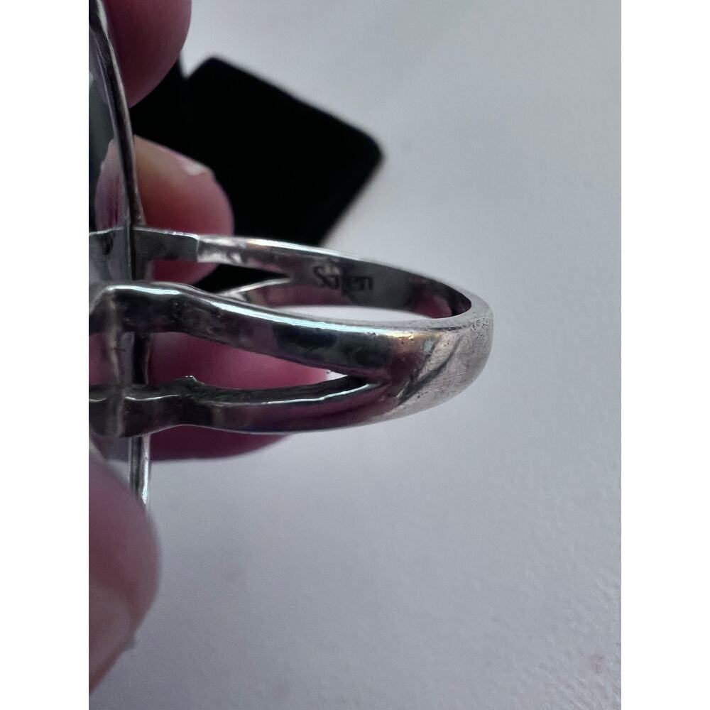 SAJEN WINDOW DRUSY FOREST SAJEN SILVER COLLECTION PLATINUM OVER SILVER RING - Picture 6 of 10